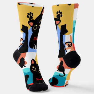 Chaussette Les chaussettes de chat noir les plus mignonnes -