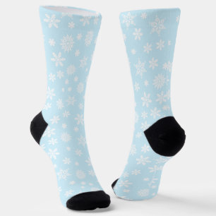 Chaussette Les flocons de neige sur le Noël bleu