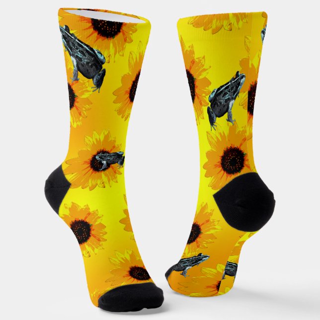 Chaussette "Les grenouilles et les tournesols : un Motif de l (Angulaire)