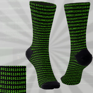Chaussette Les uns et les Zéroes Coding Green sur les program