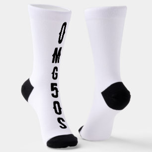 Chaussette Lettre personnalisée noir et blanc moderne