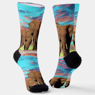 Chaussette Levée de soleil de l'éléphant Opal, Chaussettes d'