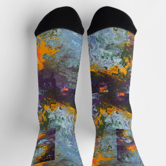 Chaussette Lever du soleil sur la baie du couteau jaune.