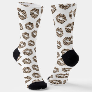 Chaussette Lèvres de léopard drôles