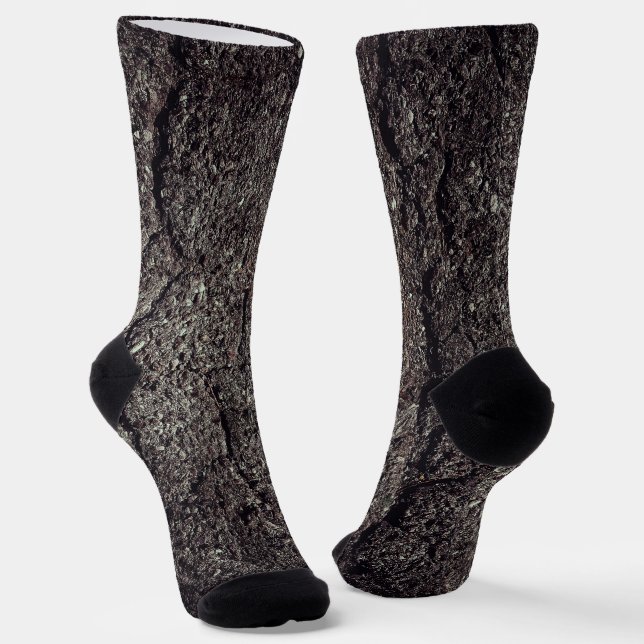 Chaussette Lignes de cool asphaltées fissurées gris (Angulaire)