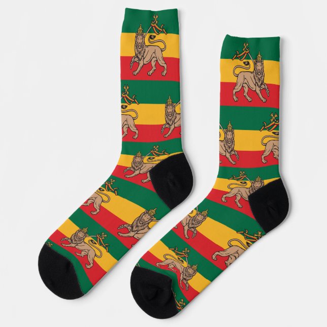 Chaussette Lion of Judah Jah Rasta Reggae Socks (Gauche)