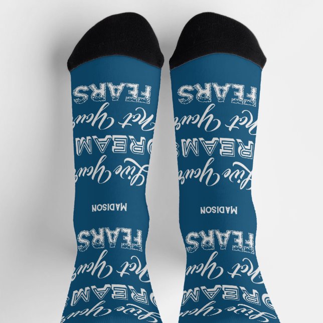 Chaussette Live Your Dreams nom et couleur personnalisés (Haut)