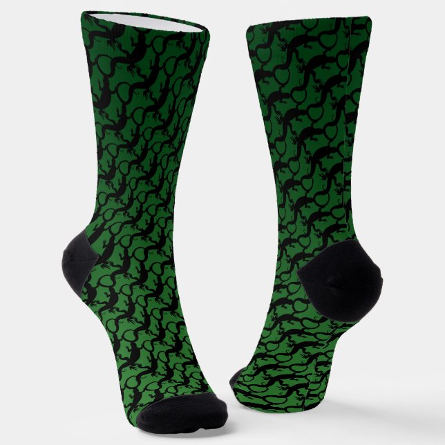 Chaussette Lizard Art Socks Cool Reptile Socks Customize (Angulaire)