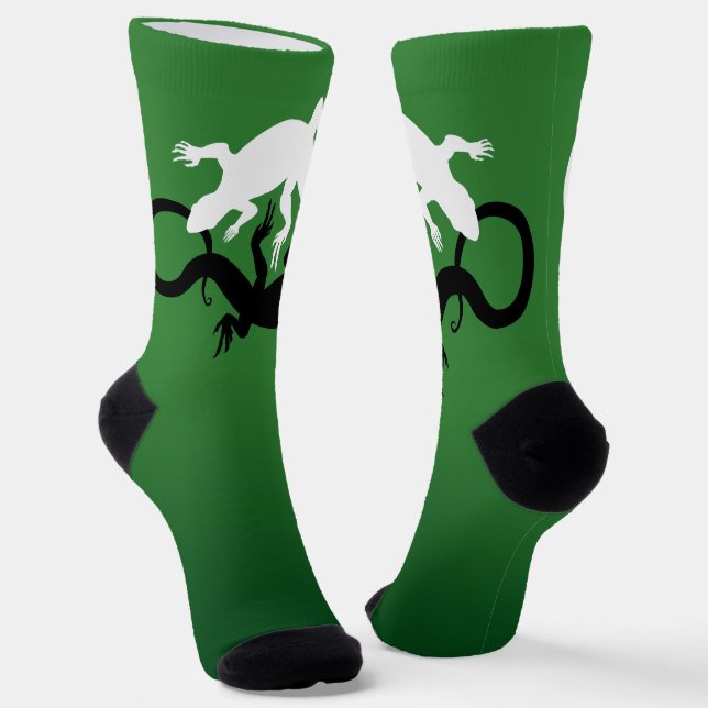 Chaussette Lizard Art Socks Yin Yang Reptile Socks Custom (Angulaire)
