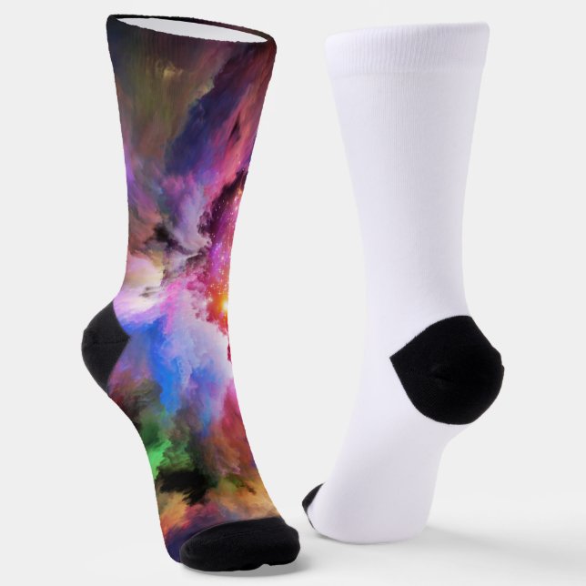 Chaussette L'oeuvre Cloud de SlipperyJoe abstraite surre vibr (Angulaire)