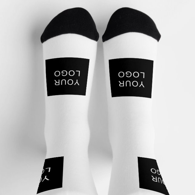 Chaussette Logo d'entreprise professionnelle moderne Blanc (Haut)
