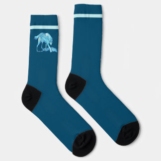 Chaussette Loup Bleu Sur La Neige