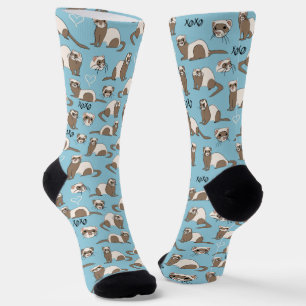 Chaussette Love Ferrets - Chaussettes Bleues