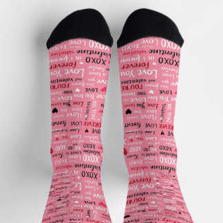 Chaussette Love Forever - Saint Valentin Motif de typographie