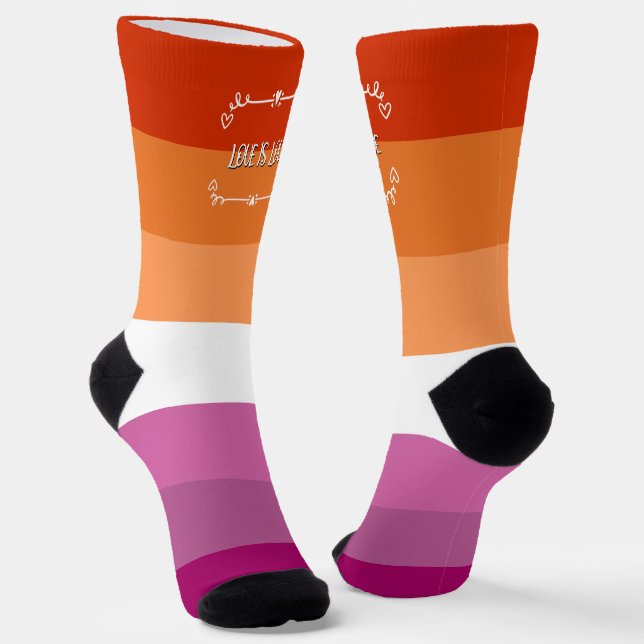 Chaussette Love is Love Pride Moth Crew Chaussettes (Angulaire)