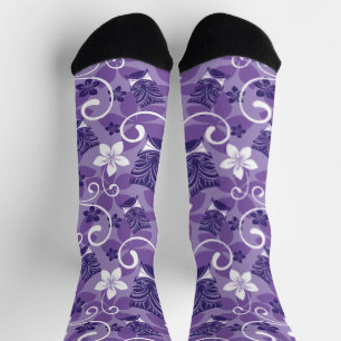 CHAUSSETTE LUAU TIKI MOTIF (PURPLE)