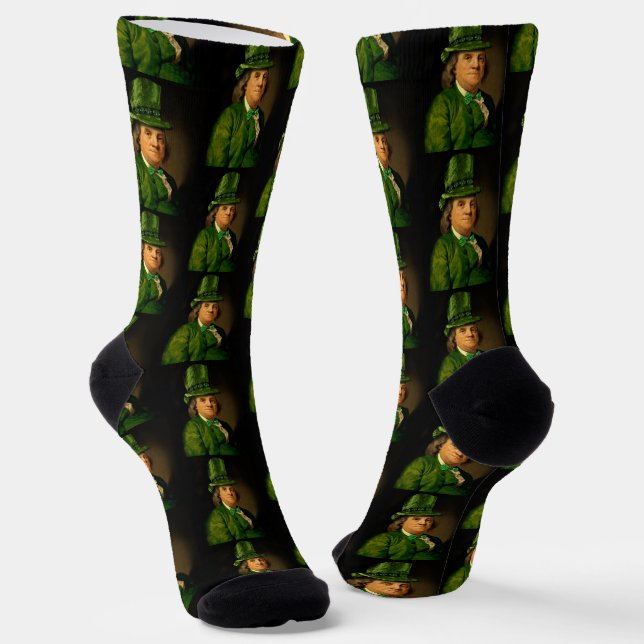 Chaussette Lucky Ben Franklin Saint Patrick's Day (Angulaire)