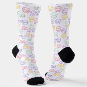 Chaussette Macarons français à l'aquarelle