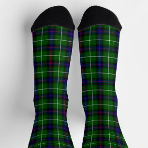 Chaussette MacDonald tartan bleu vert plaid