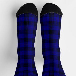 Chaussette MacKay tartan bleu noir plaid