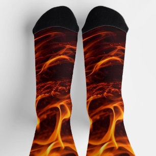 Chaussette Macro de flamme de feu dans la cheminée