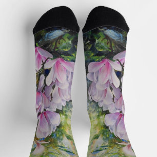 Chaussette Magnolia Sérénité – Art floral par Lukian