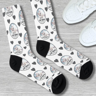 Chaussette Maman Chatte Photo Personnalisée