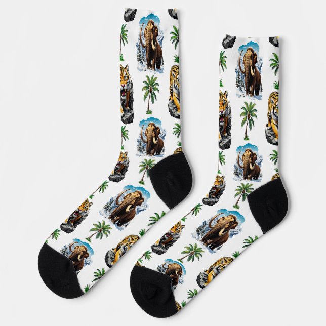 Chaussette Mammoth Sabertooth Tiger âge de glace Conception M (Gauche)