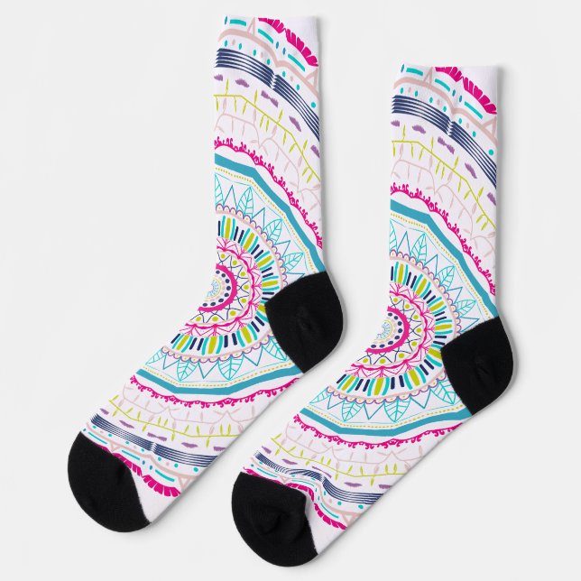 Chaussette mandala coloré (Gauche)