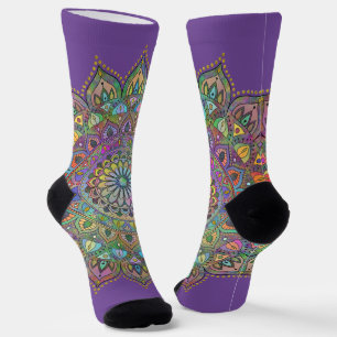 Chaussette Mandala Indien de Style 1 Coloré avec Élégance