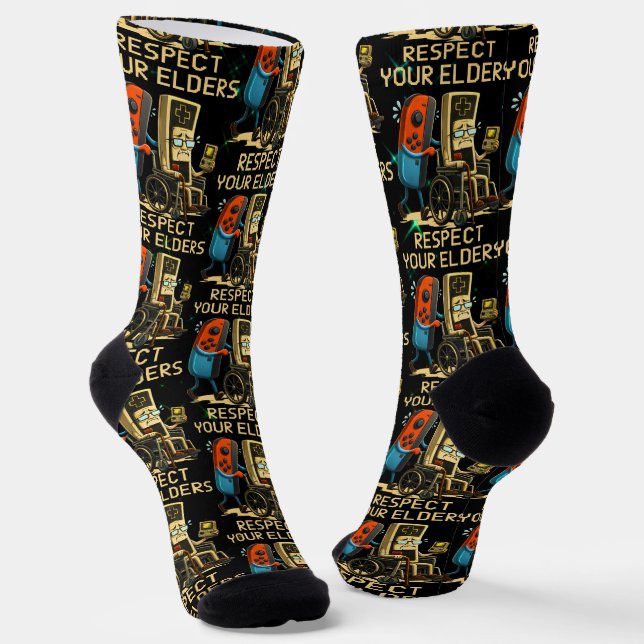 Chaussette Manette de jeu rétro drôle pour les amateurs de je (Angulaire)