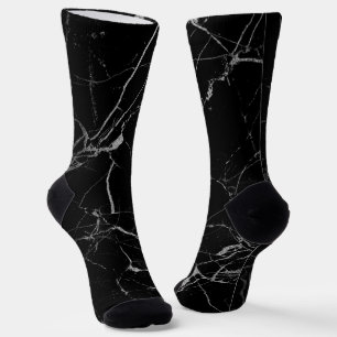Chaussette Marbre noir et argent de la veine