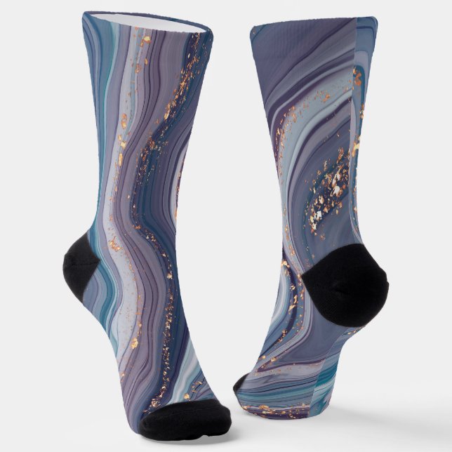 Chaussette Marbre & Parties scintillant or (Angulaire)