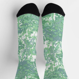 Chaussette Marbre Vert Monochrome