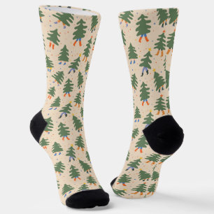 Chaussette Marche Whimsical Motif des arbres de Noël