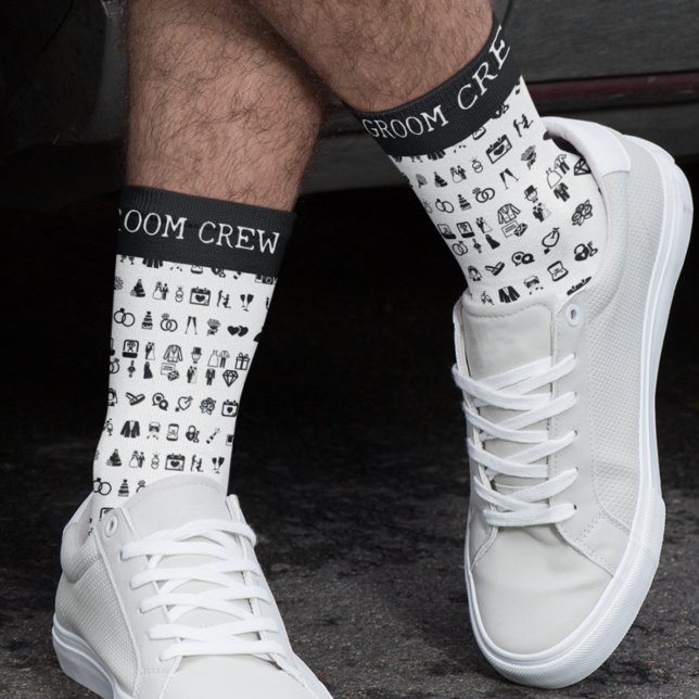 Chaussette Mariage Icônes Groom Crew personnalisé (Créateur téléchargé)