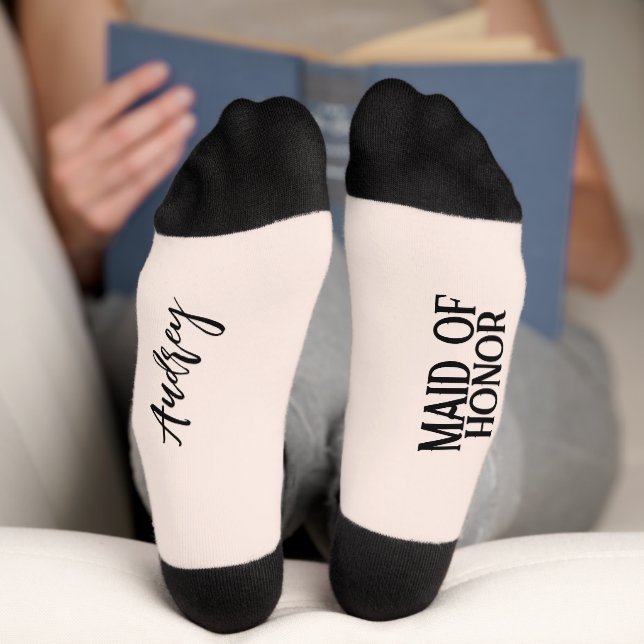 Chaussette Mariée et chambre avec Mariage Date Bridesmaid Cha (Fond)