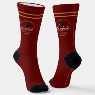 Chaussette Maroon Graduation Custom 2025 Graduate