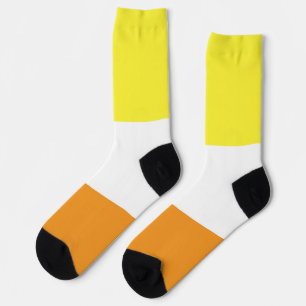 Chaussette Maverique Jaune Orange Blanc Gravé LGBT