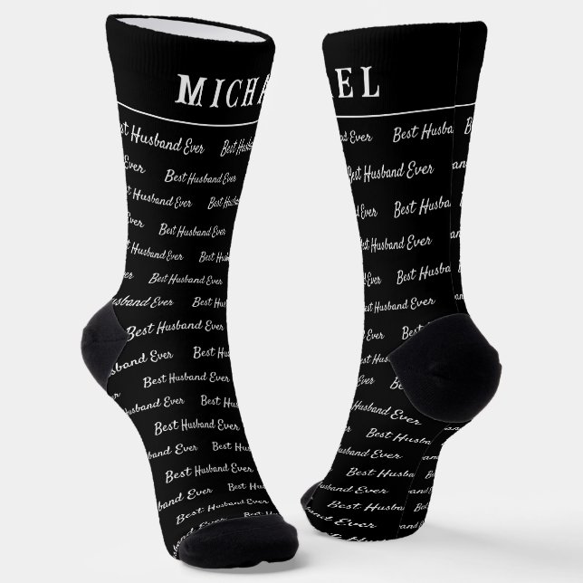 Chaussette Meilleur Mari jamais | Monogramme amusant (Angulaire)