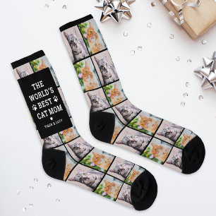 Chaussette Meilleure Maman de Chat au Monde Photomontage