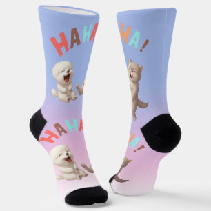 Chaussette Meilleures Copines qui Rigolent : HAHAHA ! Art de 