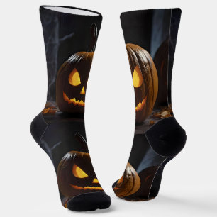 Chaussette Menacer Citrouille Halloween,