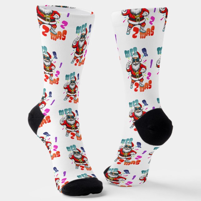 Chaussette Mer rizz mas - Christmas Rizz funny Santa  (Angulaire)