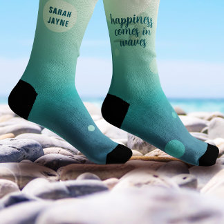 Chaussette Mermaid Happiness Citation Turquoise Ocean Chausse