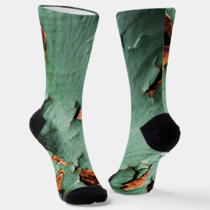 Chaussette Métal rouillé marron turquoise cool