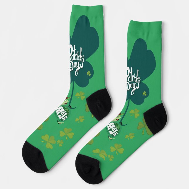 Chaussette Mignonne "Bonne Saint Patrick's Day" MaJk Turtle (Gauche)