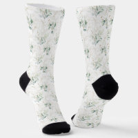 Mint Green Pastel Floral Greenery Motif