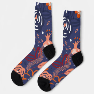 Chaussette Modèle Abstrait de floraison pourpre printanière