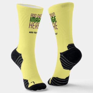 CHAUSSETTE MODELE DE TEXTE D'IMAGE JAUNE PASTEL ÉDITABLE MODE